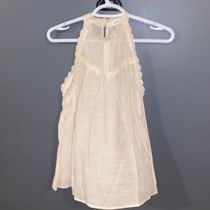 Halter Neck Tank with Lacy Detail NWOT